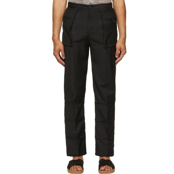 Bloke Patchwork Trousers Size L Mens Black Pants $485 - Picture 1 of 11